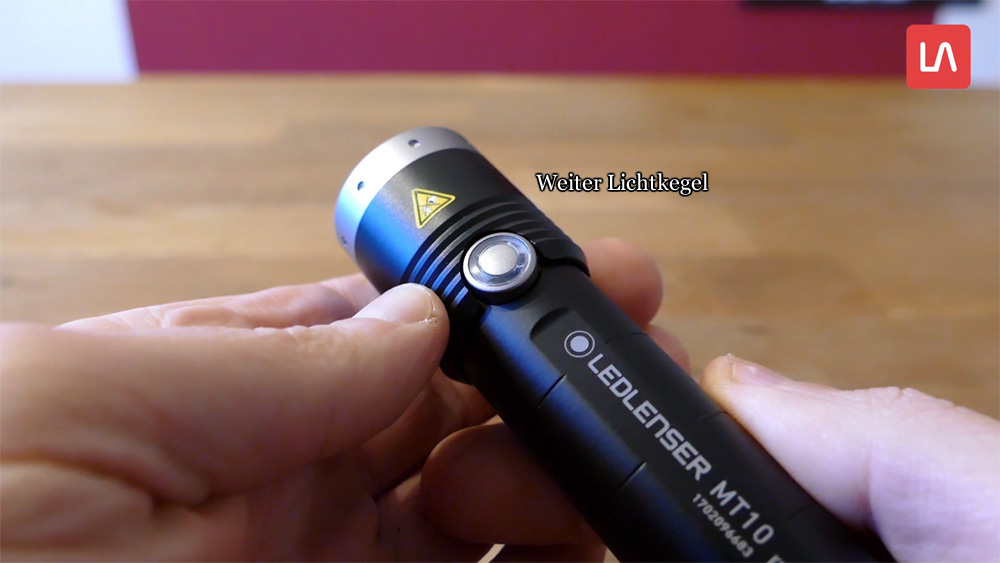 LED Lenser Taschenlampen Lichtsteuerung - weiter Lichtkegel